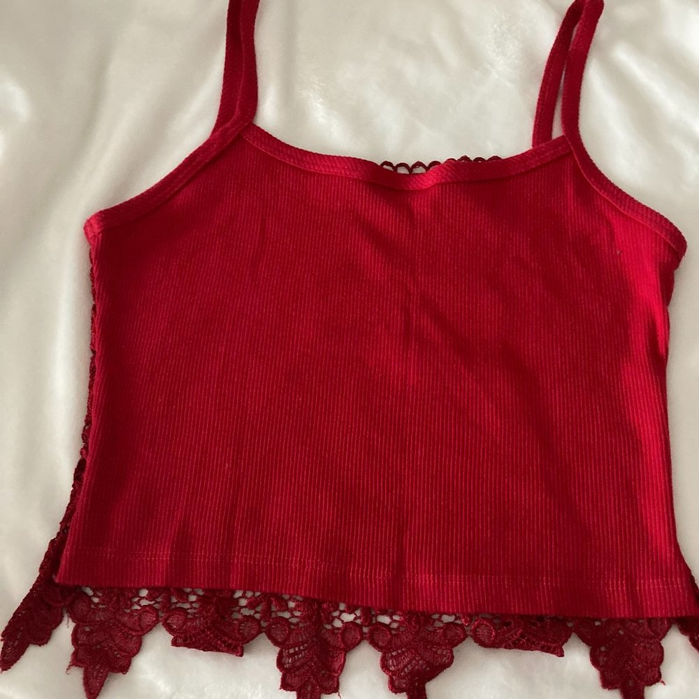 Red Lace Cami - Picture 3 of 4